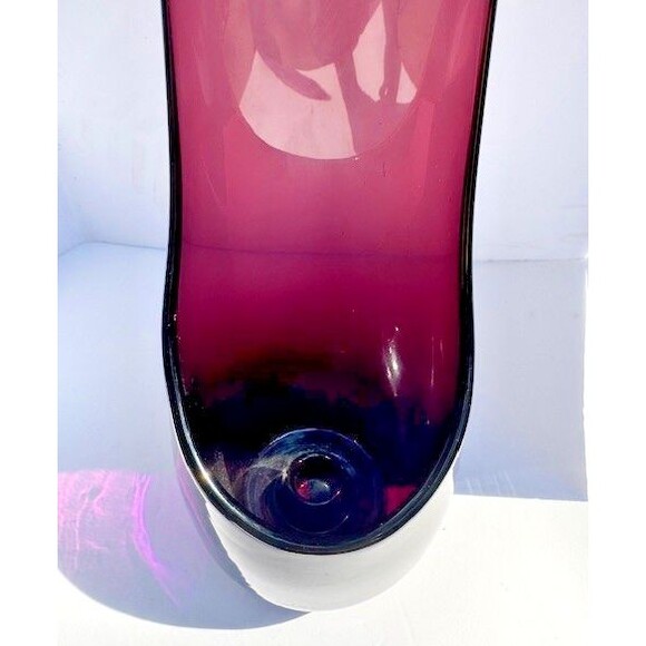 2 VTG Viking Glass Taperglow Amethyst  Candlestick Candleholder Purple 17.5" MCM - Picture 8 of 14